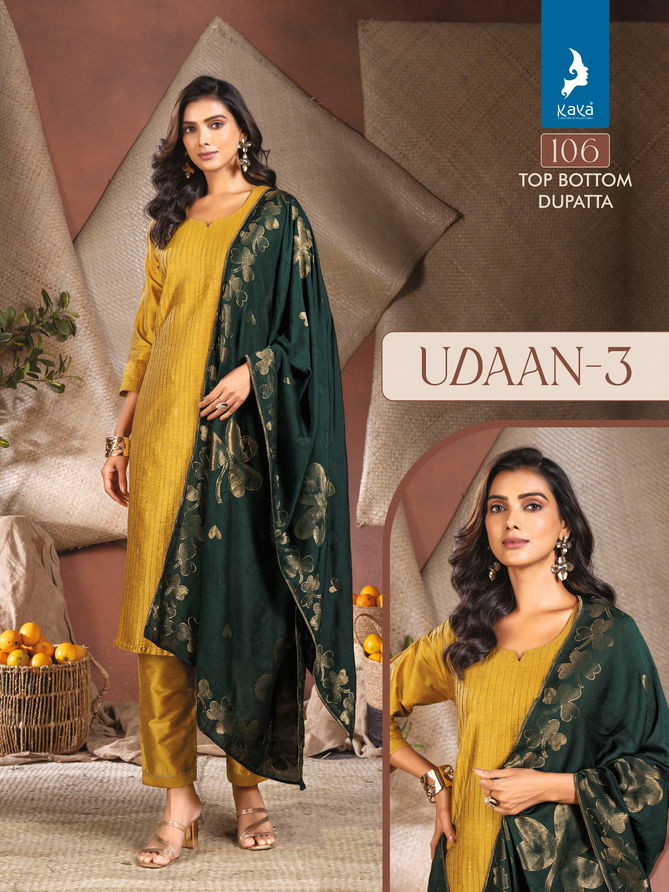 Udaan 3 By Kaya Plain Pure Silk Kurti With Bottom Dupatta Wholesale Price In Surat